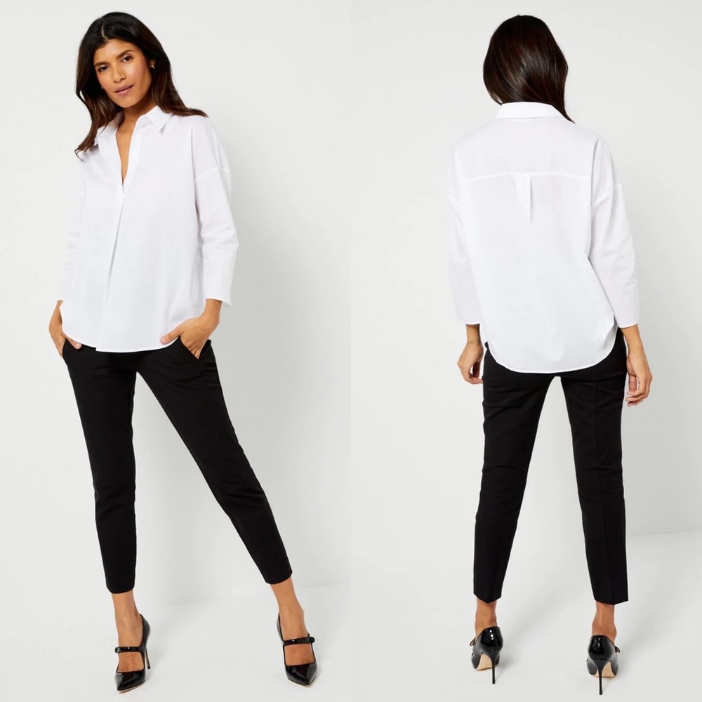 A Pea in the Pod Pietro Brunelli Cotton Poplin Maternity Blouse White Small